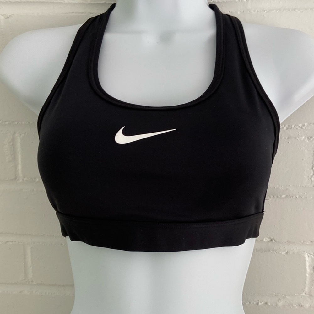 Girls, Teens, Women’s Nike Dri-FIT Black And White Performance Top Sports Bra XS